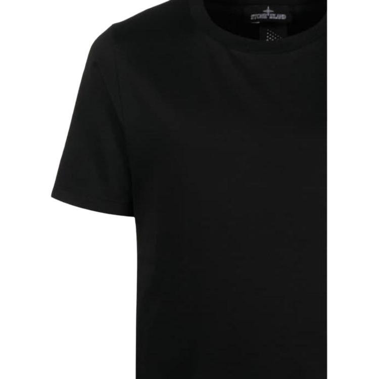Stone Island Shadow Project Ribbed Crew Neck Short Sleeve T-Shirt Men Tops Black 78192012A-V2029