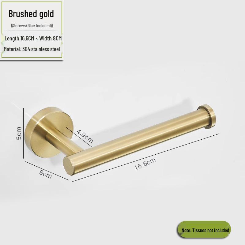 Minimalist Brushed Gold Towel Rack - 304 Stainless Steel Bathroom Hardware Hanger