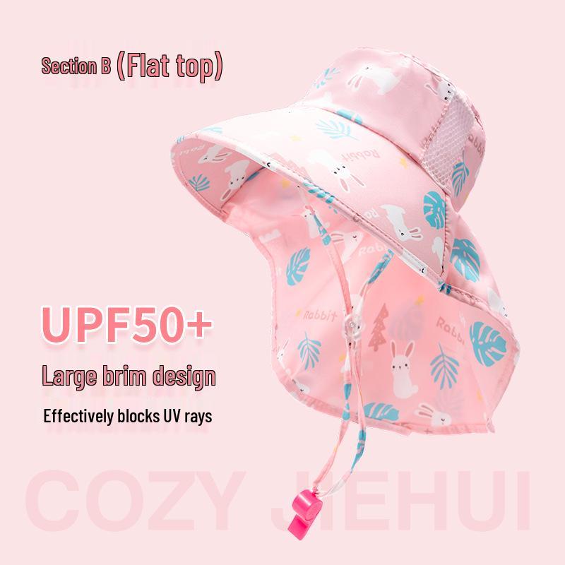 

Children s UV Protection Sun Hat - Breathable, Large Brim, Unisex Summer Hat 2-12 years (Printed Whistle Cape Hat)