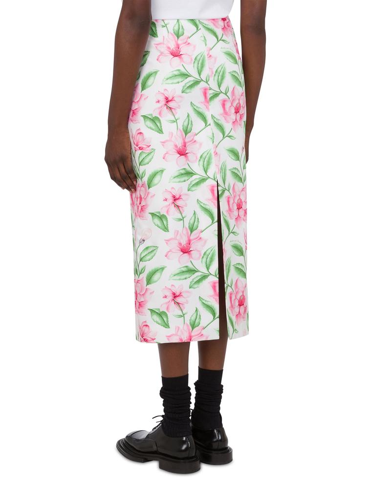 Moschino Sanderson Flower Midi H-Line Skirt