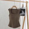 Women's 2025 Winter Korean-Style Slimming Warm Vest with Chest Pads - White, Non-See-Through