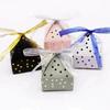 10Pcs European Style Hot Stamping Candy Box Creative Silver Hot Stamping Dot Pyramid Candy Box Wedding Chocolate Packaging Boxes
