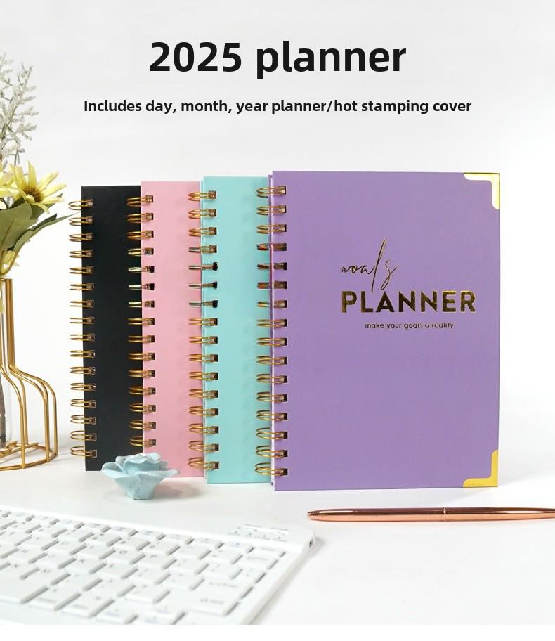 Agenda Mensile A5 2025: Calendario Inglese con Rilegatura a Spirale in Raffinata Scatola Regalo, Logo Personalizzato Disponibile