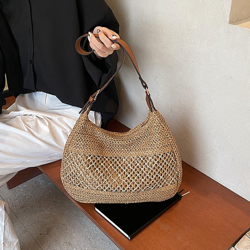 Woven Summer Fashion Straw Bag Beach Holiday Crossbody Bag Shopping Large Capacity Shoulder Bag For Ladies Women