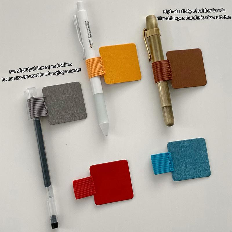 Pen Loops Pencil Holders Self-Adhesive PU Leather Pad For Stylus Pencil Books Notebooks Anti-lost Anti-fall Elastic Loops
