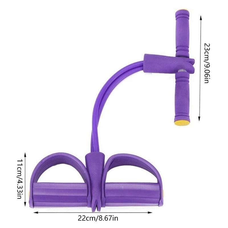 Multifunctional Tension Rope 4 Tube Design Gym Accessory Pedals Ankle Pullers for Training Leg Pulls Yoga Stretching