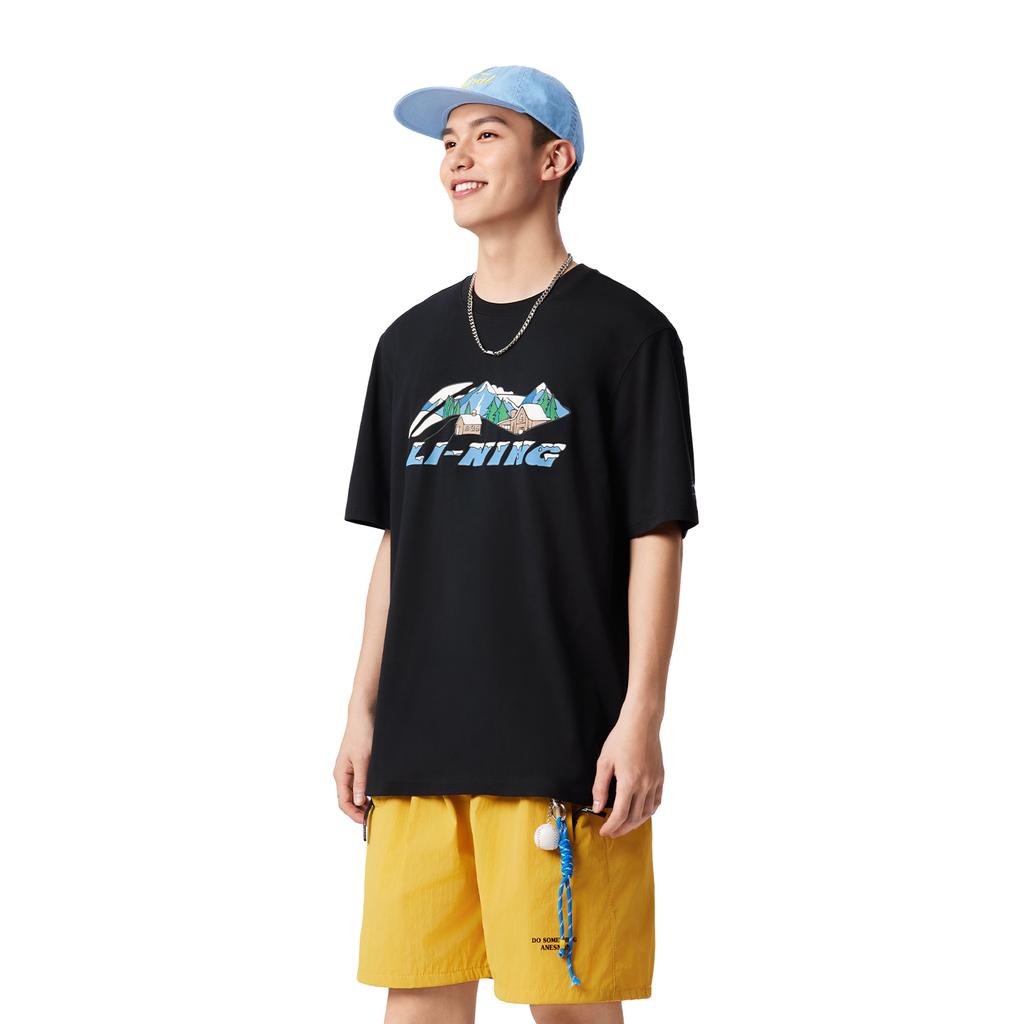 Li Ning Sports Life Collection T Shirt Men's Black Summer AHSV369-3