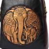 Women's Embossed Elephant Design Crossbody Bag Vintage Leather Shoulder Bag for Daily Use