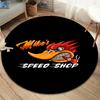 Mr. Horsepower Round Area Rug,Carpet Rug for Living Room Bedroom Sofa Playroom Decor,Non-slip Floor Mat