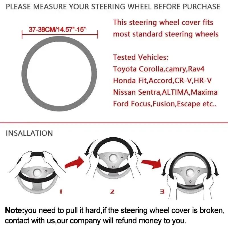 Für Geely GeometryC Monjaro Coolray Tugella GX3 Atlas Emgrand EC7 GC6 GC9 CK EC8 Kohlefaser Wildleder Auto Lenkradabdeckung