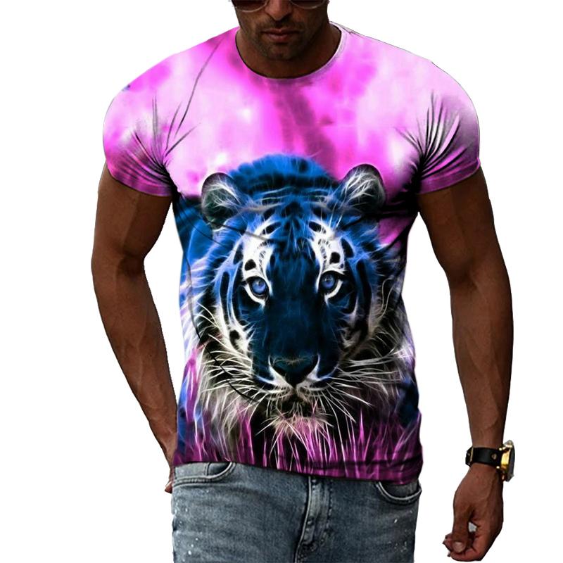 Hip Hop Original Tier Tiger 3D Druck Männer T-shirt Sommer Mode Persönlichkeit Harajuku Street Style Kurzarm Oansatz Tees Top