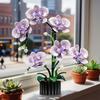 619Pcs Orchid Flower Bouquet Vase Model Bricks Set  New Idea Home Decoration Holiday Gifts Building Blocks Ornament