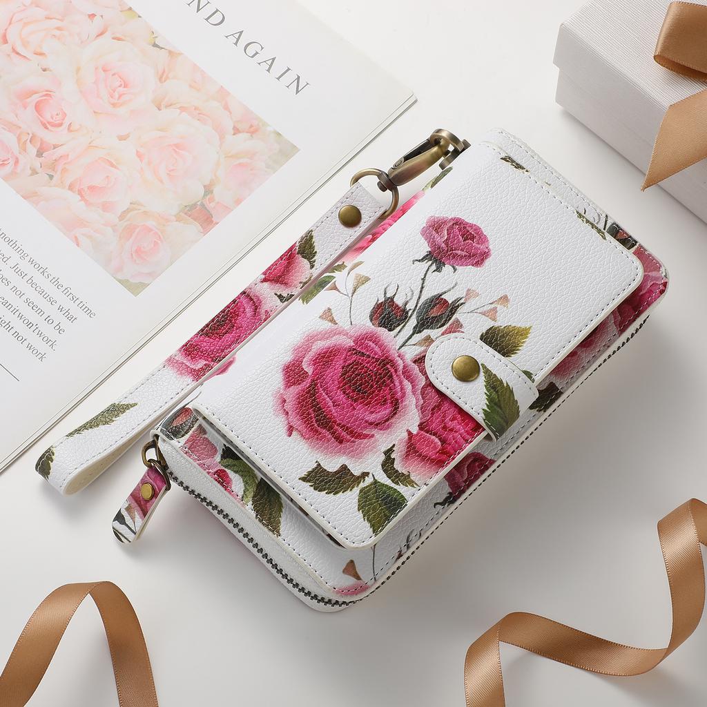 Pola Flower Style Multifunctional Mobile Phone Leather Case Solution Brand New and Suitable for Galaxy S24-S24+ S24 Ultra Galaxy S25-S25+ S25 Ultra