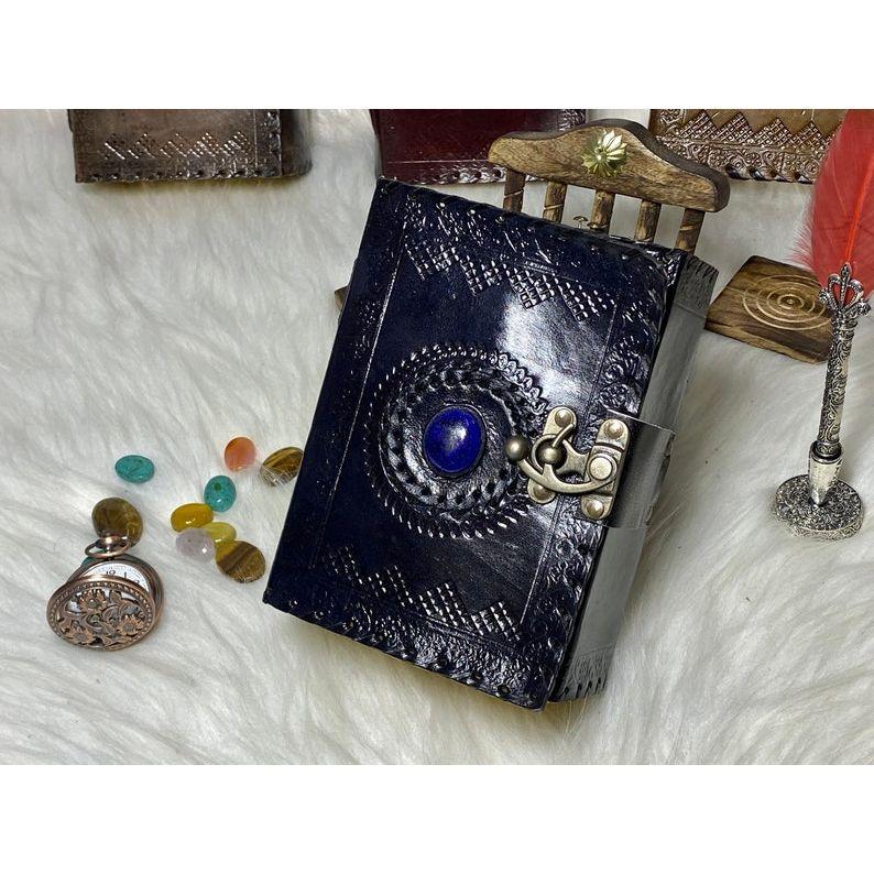 Leather Journal Celtic Stone Vintage Blank Spell Book of Shadows Junk Journal Grimoire Journal Handmade Journal Gifts for Him Her
