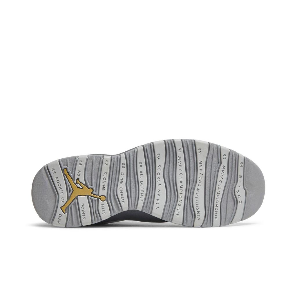 Air Jordan 10 Retro 'London' (Unisex) Pure Platinum / Metallic Gold-Dark Grey Vintage Basketball Shoes 310805 004