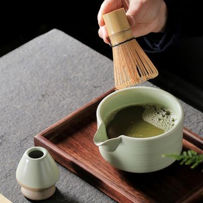 Bamboo Matcha Whisk with Tea Pick Teaspoon Handmade Traditional Japanese Chasen Stirring Brush for Matcha Tea Natural Bamboo Matcha Stirrer
