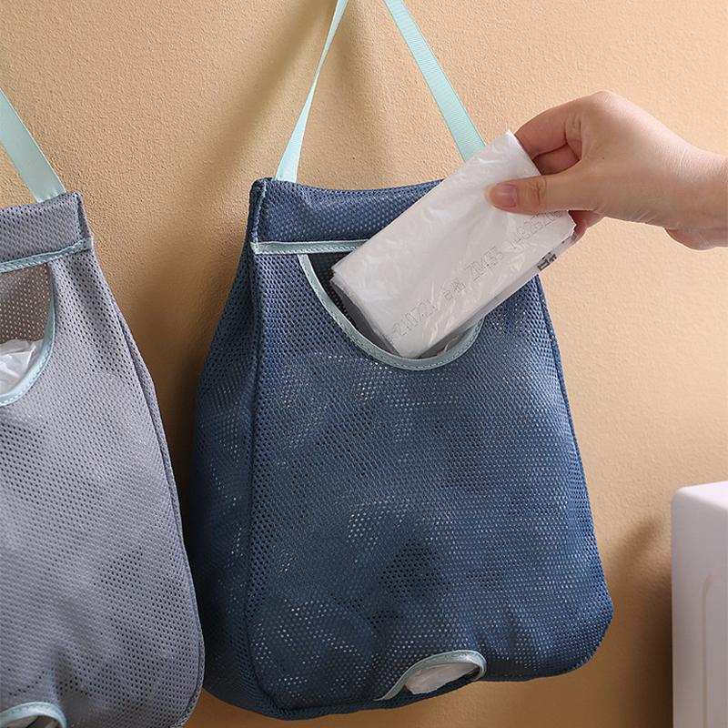Kitchen Trash Bag Storage Organizer, Plastic Shopping Bag Holder, Wall-mounted Pull-out Box for Collecting