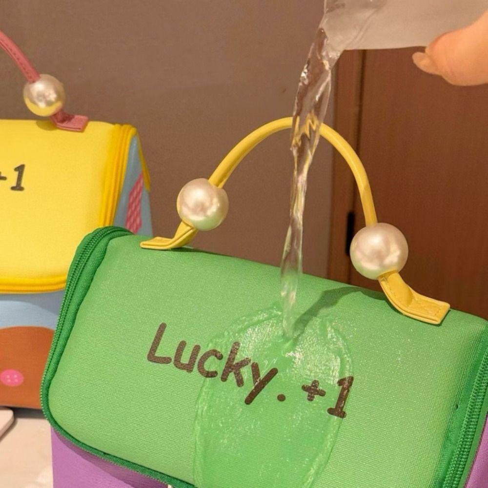 Kawaii Handheld Cosmetic Case Large Capacity Portable Storage Bag Cute Cabin Makeup Bag  Girls