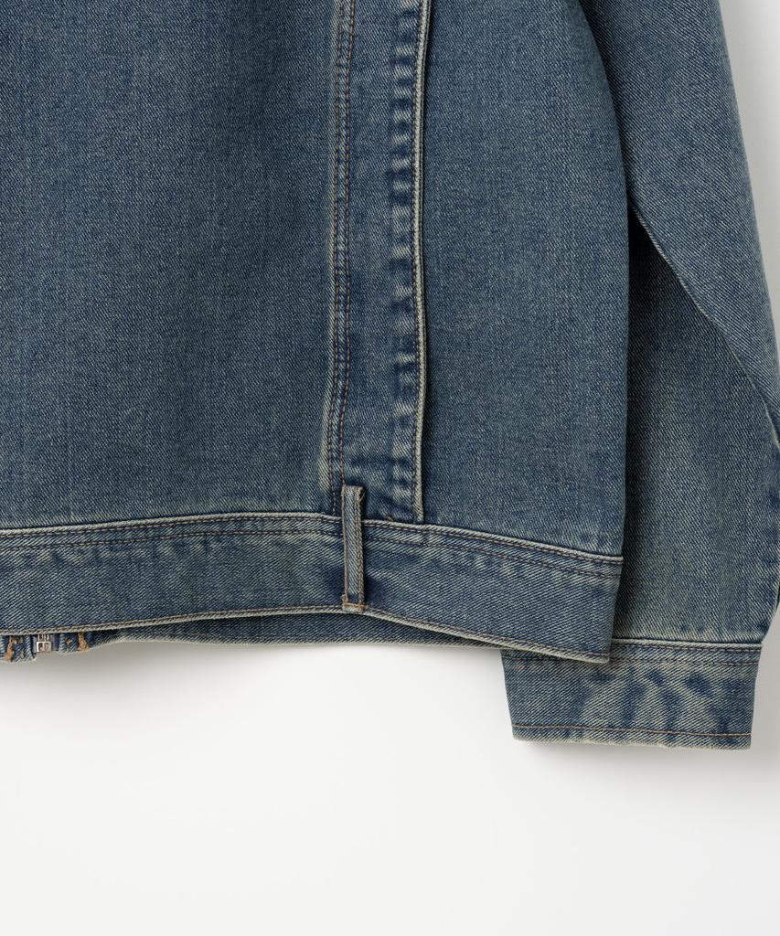 Millo Archive Back Pleated Denim Jacket [Fade Blue]