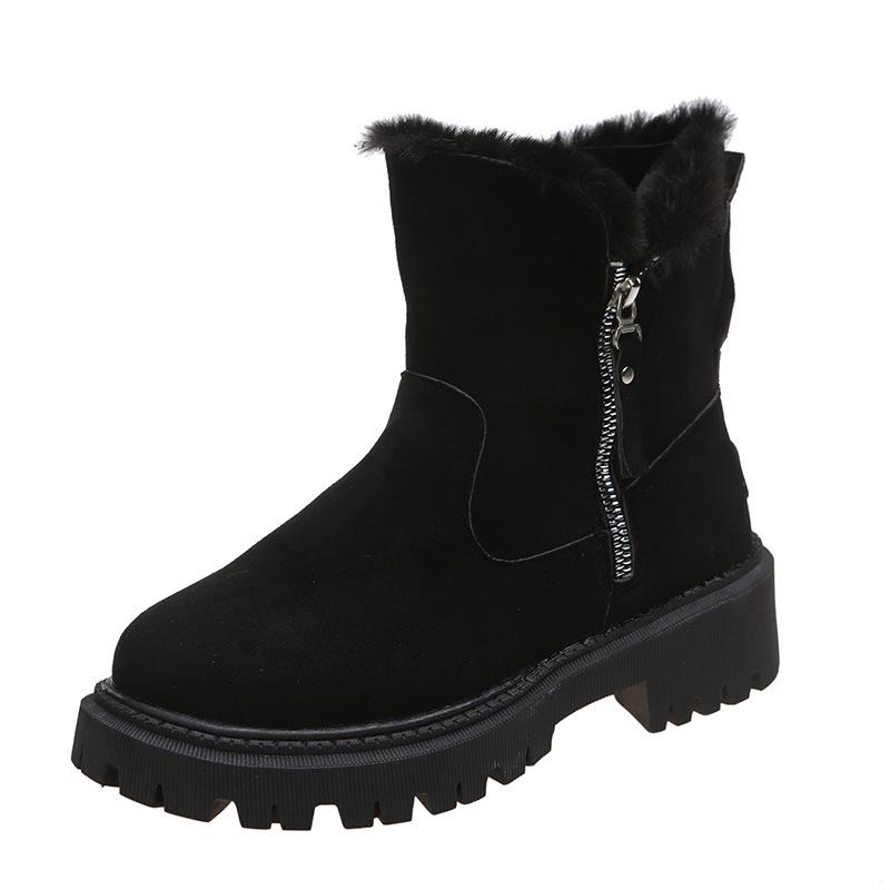 New Women's Winter Martin Boots with Warm Fur Lining and Thick Sole