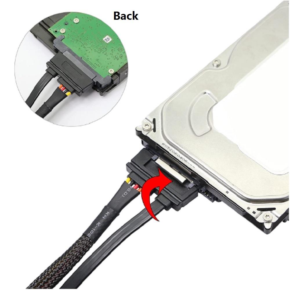 22pinový prodlužovací napájecí kabel SATA 22pinový 7+15 samec na samici datový napájecí kombinovaný prodlužovací kabel 50 cm