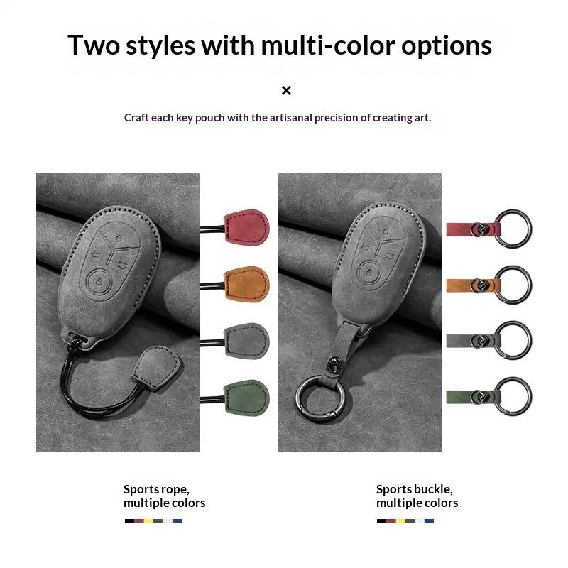 Car Key Cover for Geely EX2 Ultra Youth Dream Freedom Explore Ultra Edition PU Nubuck Leather Scratch-resistant Car Accessories