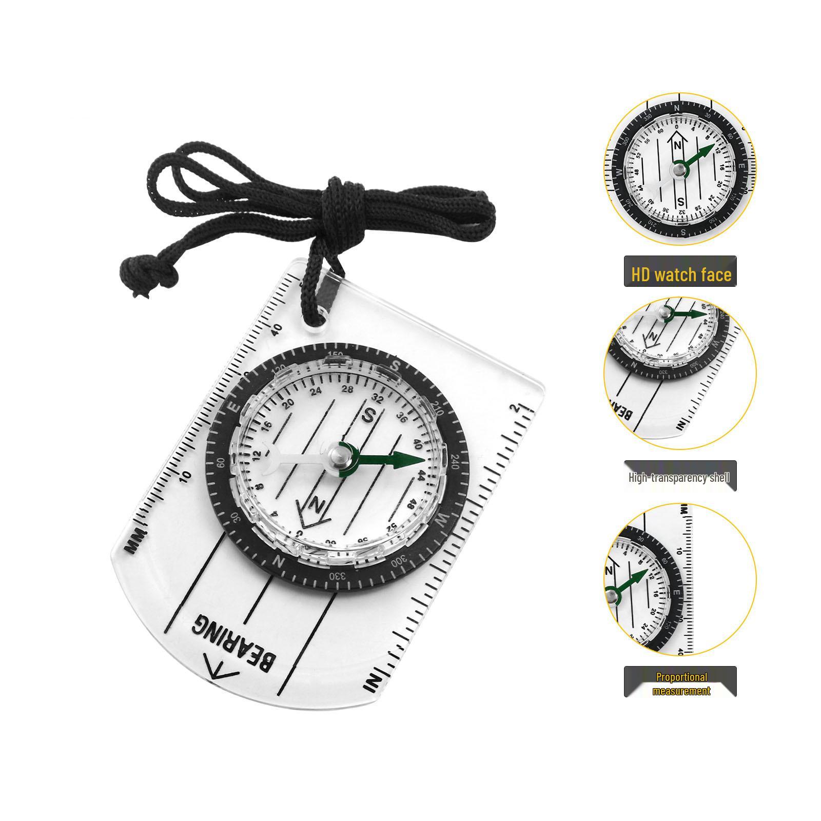 Outdoor Survival Compass with Ruler and Map Scale for Field Exploration Compass