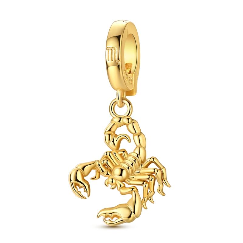 Original 925 Sterling Silver Charms Golden 12 Constellation Openable Pendant Fit Original Bracelet For Women DIY Jewelry Gift
