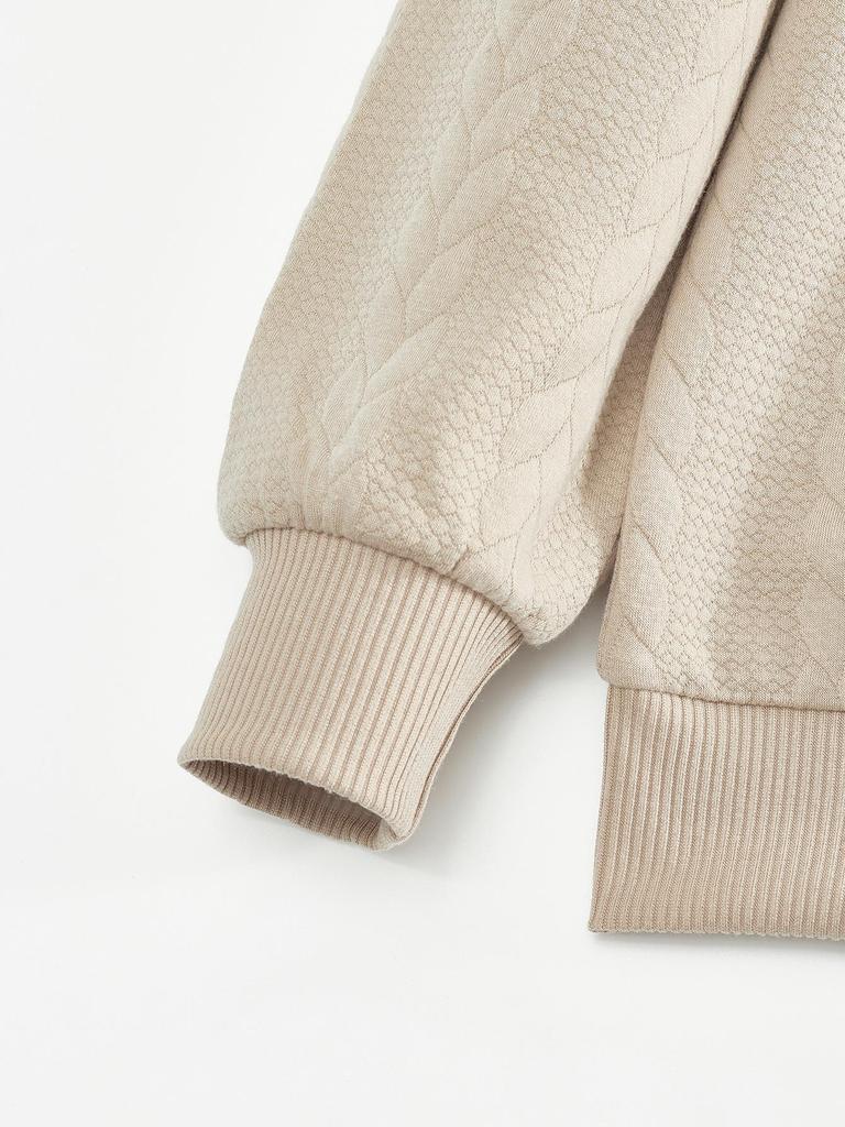 American Retro Stand-Up Collar Patchwork Knit Pullover Sweatshirt