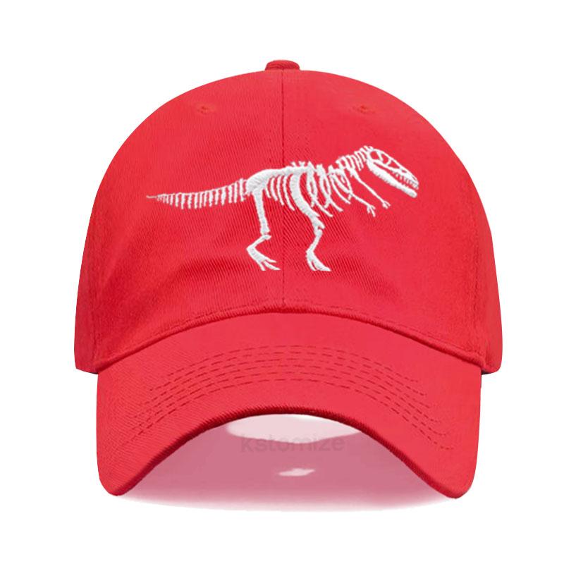 Dinosaur Skeleton Embroidered Baseball Cap for Women Men Fashion Adjustable Soft Cotton Dad Hat Unisex Classic Golf Caps