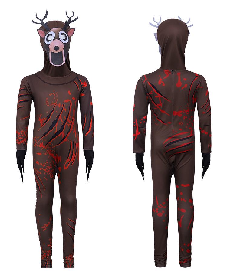Halloween Forest Night Deer & Goat Monster Costume Jumpsuit for Kids - Owl Cosplay
