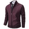 Autumn and Winter Men's Stand-up Collar Thickened Warm Fleece Cardigan Sweater Men's Loose Large Size Zipper Knitted Sweater Jacket