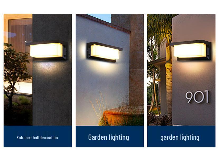 Modern Minimalist Waterproof Outdoor Wall Light with Radar Motion Sensor for Balcony and Doorway