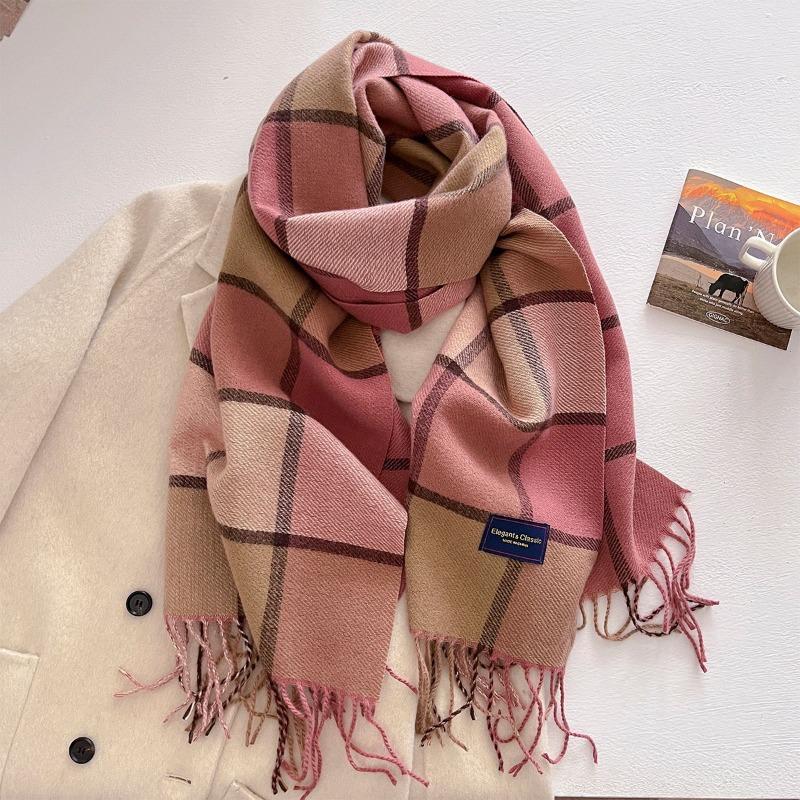 Autumn and winter new versatile scarf women's thickened woven thick beard fringed warm scarf imitation cashmere shawl