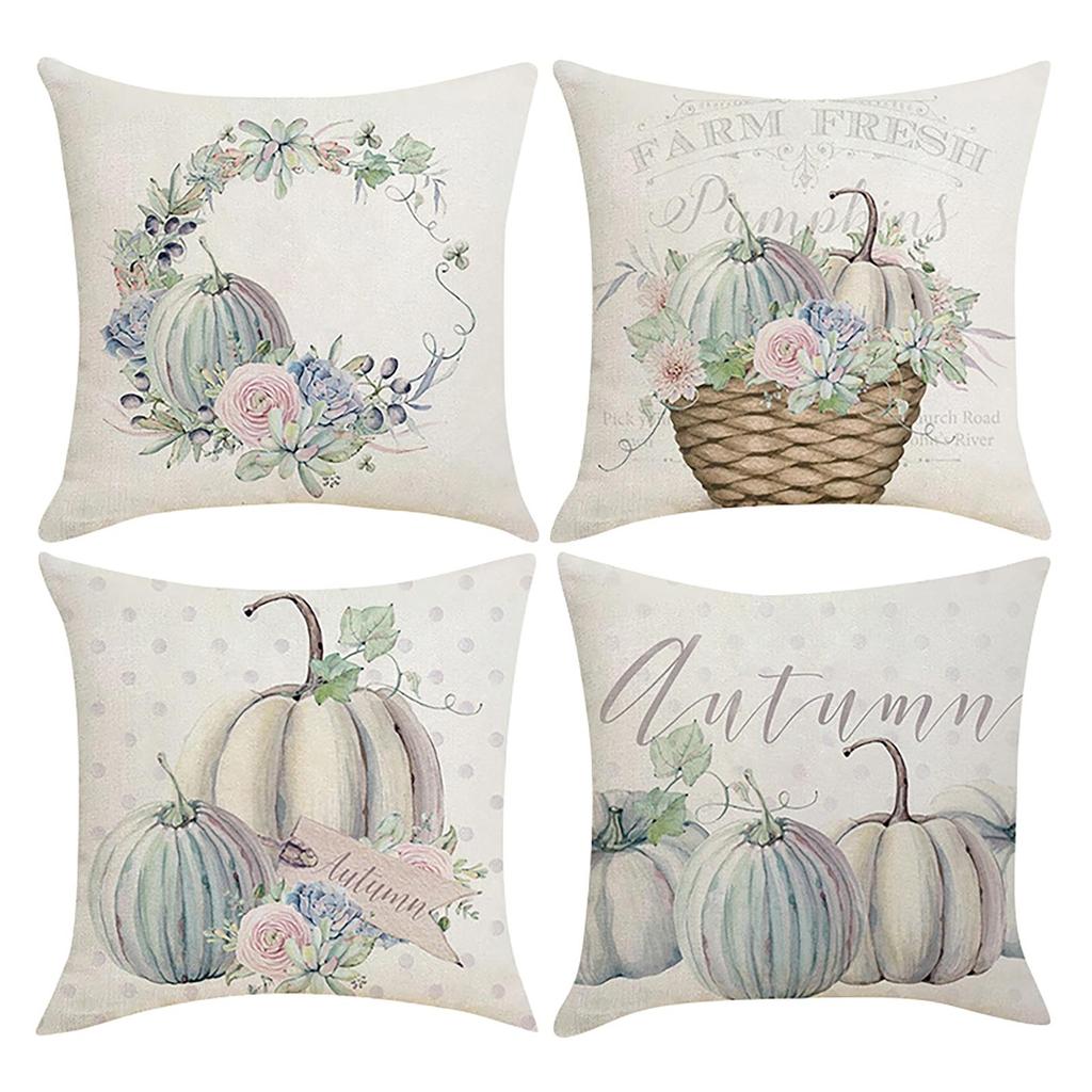 18x18 Fall Pillow Covers, Thanksgiving Decorative Throw Pillowcases, Maple Car Linen Throw Cushion Covers For Sofa Couch Home Decor, 4pcs