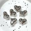 Peach Heart Beads: Electroplated Metal Through-Hole for DIY Bracelets & Phone Chains