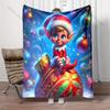 Festive Ornaments and Christmas Designs Pattern Blanket Flannel Material Soft Warm for All Seasons Home Outdoor Camping Picnics