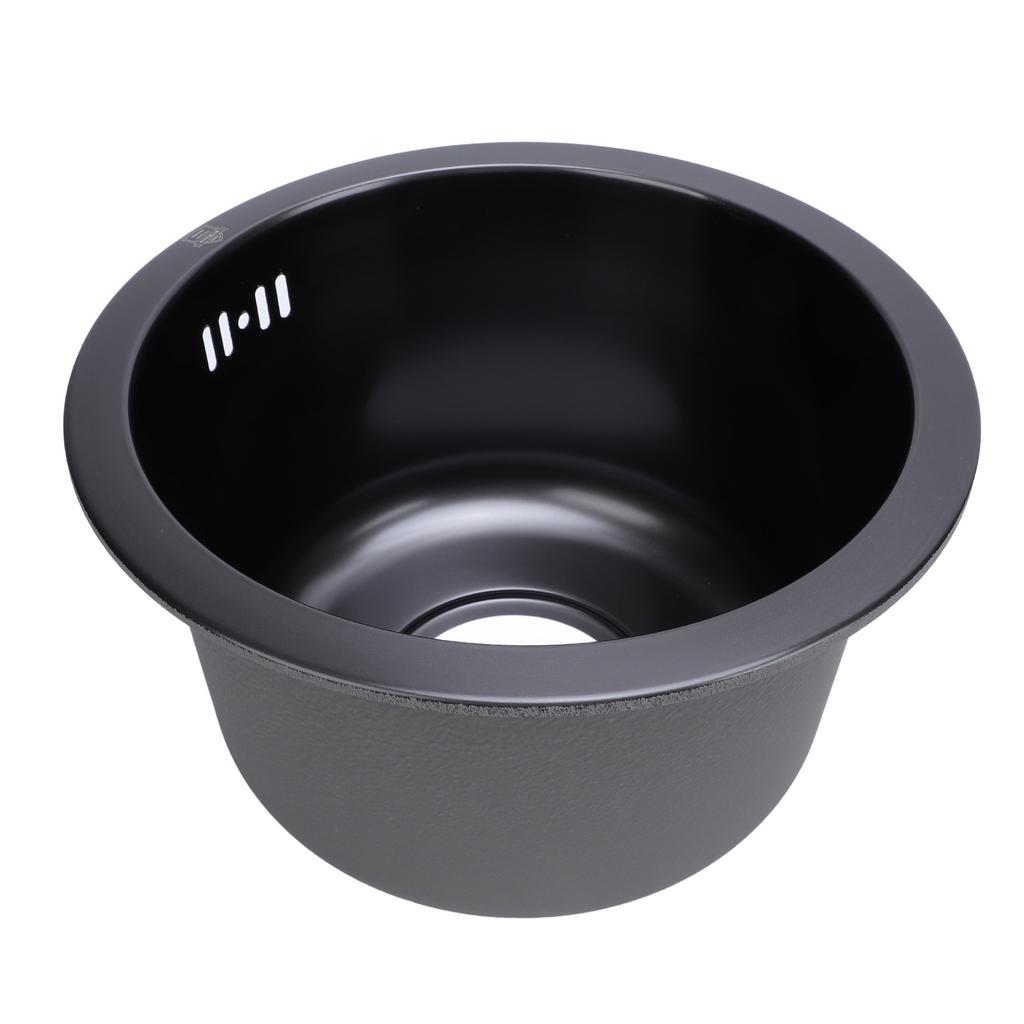 Küchenspüle, Unterbauspüle, 304 Edelstahl, Einzelbecken, Mini-Rundspüle mit Sieb, 28 cm Außenmaß