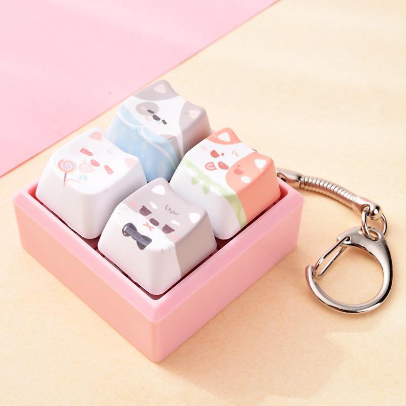 Cute Dog Squeeze Keychain Creative Stress Relief Fidget Pendant Mini Sensory Toy for Handbags Kids Party Gifts