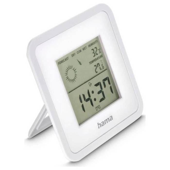 "Borneo" Digital Thermometer and Hygrometer, for Indoor Use, White