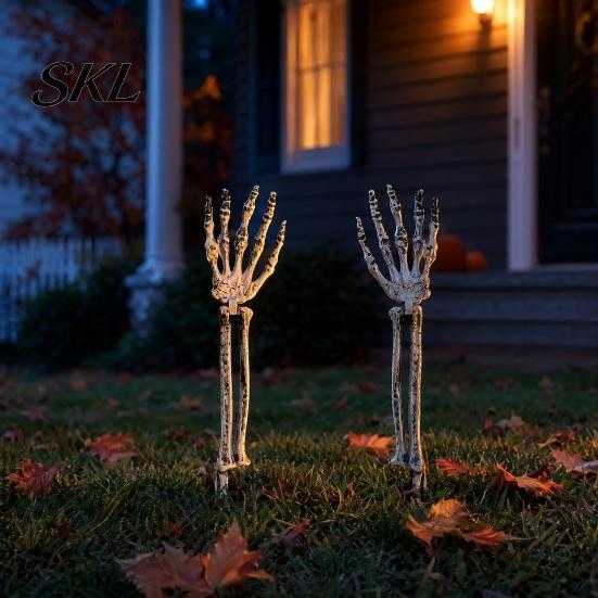 Halloween Home Decoration Decoration, Plastic Skeleton Hand Yard Stake, Realistic Bone Prop for Outdoor Festive Decor Garden Decor, Spooky Party