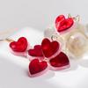 New Valentine's Day Acrylic Earring for Women Girls Creative Red Pink Resin Love Heart Long Drop Earrings Trendy Jewelry Gifts