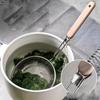 Deluxe Stainless Steel Fine Mesh Colander with Ergonomic Wooden Handle - Premium Skimmer Spoon for Efficient Cooking, Food Preparation