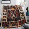 1Pc Goat Demon Print Flannel Blanket, High quality Comfortable for All Seasons, Home Decor, Warmth and Comfort, Perfect for Christmas Gifts W143