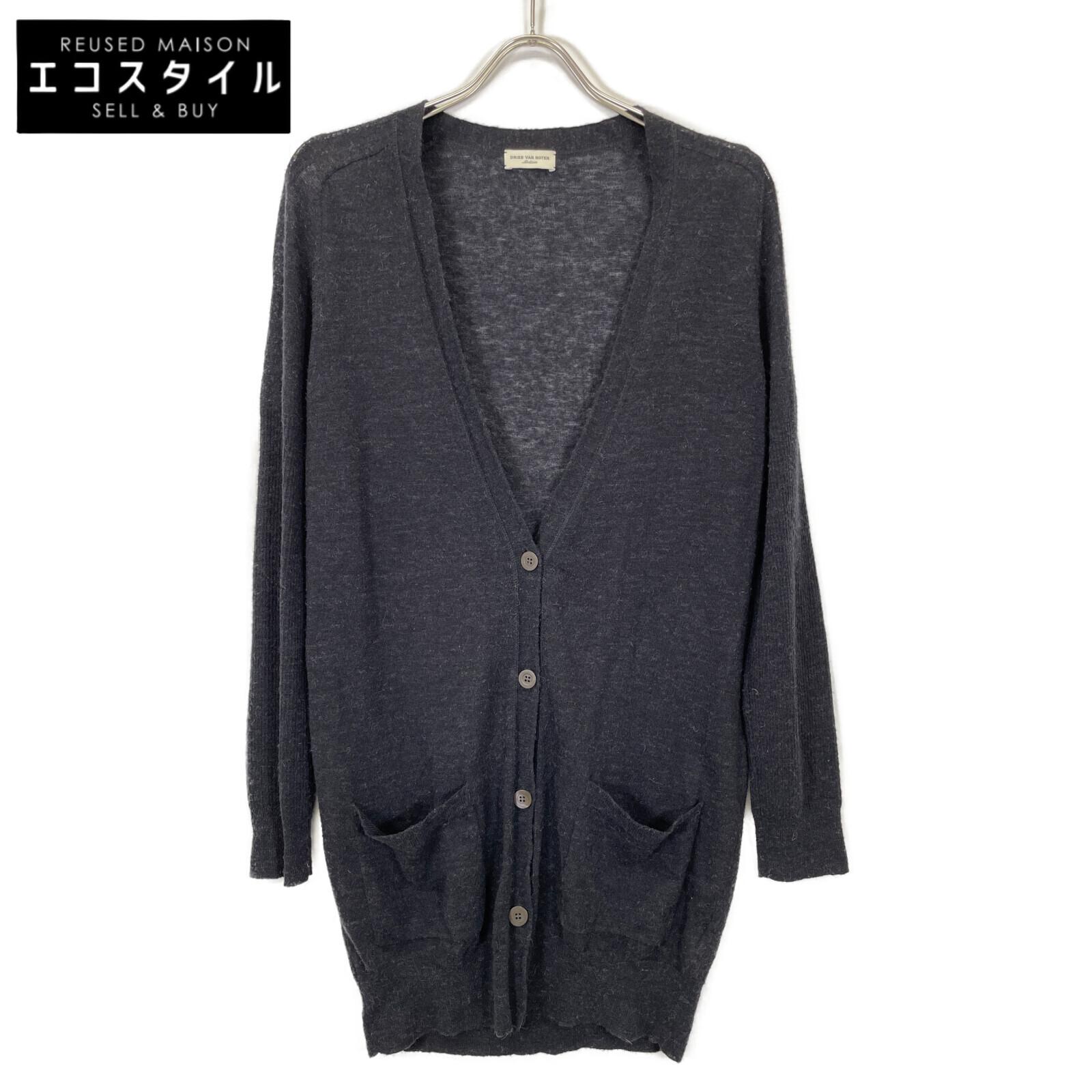 

DRIES VAN NOTEN Black wool alpaca cardigan tops M blackUsed