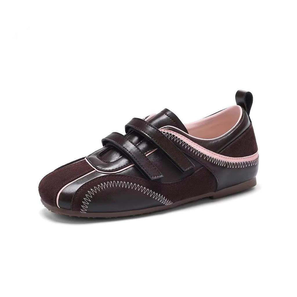 Thick-soled Lightweight Velcro German Training Shoes Women's 2025 Autumn New Fashion Versatile Casual Comfortable Soft-soled White Shoes