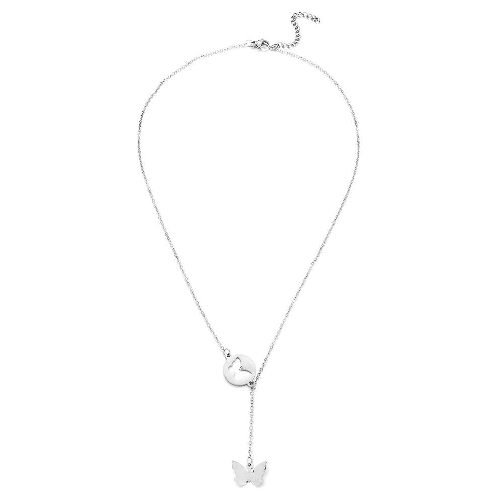 

Exquisite Stainless Steel Butterfly Pendant Y Necklace - Christmas Gift for Influencer срібний