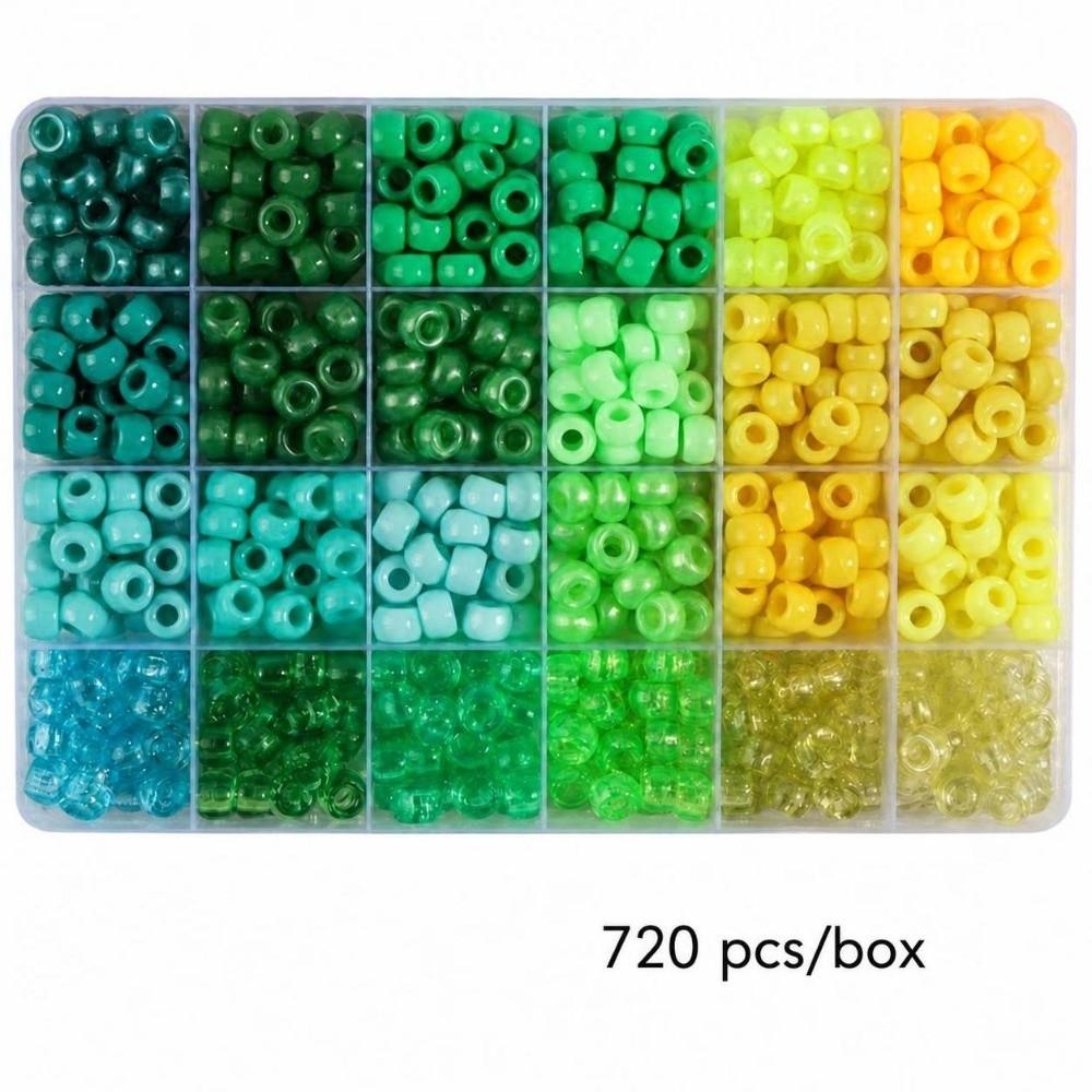 24 Colors Craft Beads 720PCS Bracelet Beads Versatile Large Hole Beads  Hair Braiding