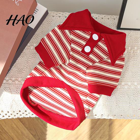 Daily Wear for Dogs Cute Dog Shirt, Striped Collared Clothes, Summer Button Up T-Shirt, Soft Poodle Outfit Breathable Puppy Outfits Small Medium Cats