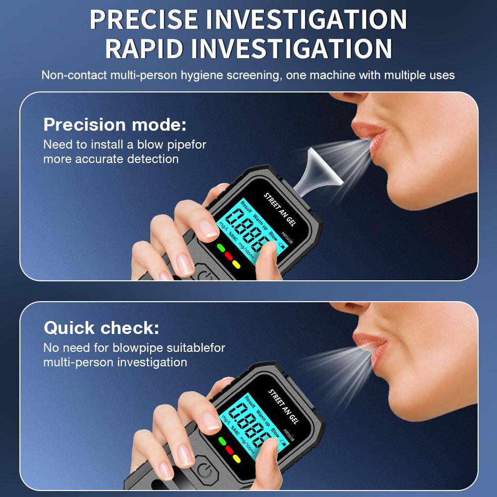 NEW Digital Breath Alcohol Tester High Sensitivity Breathalyzer With LCD Display Drunk Driving Analyzer Professional Analyzer